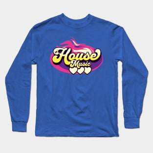 HOUSE MUSIC  - House Music Heat (Purple/Yellow) Long Sleeve T-Shirt